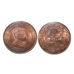 1910 1¢ ICCS MS65 Red, attactive and fully lustrous 90% red.
