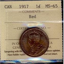 1917  1¢  ICCS MS65 Red