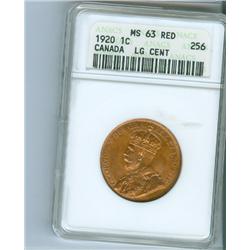 1920 1¢ ANACS MS63RD.  Nice example probably lacquered.