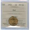 Image 1 : 1921 1¢ ICCS MS64RD. Key small cent in mint state. 