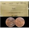 Image 1 : 1923 1¢ ICCS MS64 PQ+ Full Red.  Excellent strike with clean