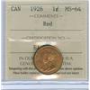 Image 1 : 1926 1¢ ICCS MS64RD. 90% red and attractive.