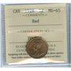 Image 1 : 1928 1¢ ICCS MS65 Wine Red.  Excellent strike with clean fie