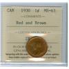 Image 1 : 1930 1¢ ICCS MS63RB.  A superb issue with lots of red.