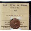 Image 1 : 1930 1¢ ICCS MS64 Red, attractive and fully lustrous 90% red