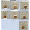 Image 1 : 1930-1957 1¢ MS63RD.  Lot of 7 ICCS graded cents.  Includes 