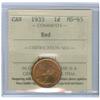 Image 1 : 1933 1¢ ICCS MS65RD.   Frosted 90% red finish.