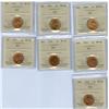 Image 1 : 1940 - 1952 1¢. Lot of 7 coins all ICCS MS64RD. Includes 194