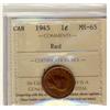 Image 1 : 1945 1¢ ICCS MS65RD.  Wine red issue.