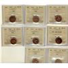 Image 1 : 1947 1¢ ICCS MS63RD.  Lot of 8 coins, seven are full red and