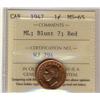 Image 1 : 1947 1¢ ML Blunt 7 ICCS MS65RD.  Gem full red example.