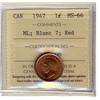 Image 1 : 1947ML 1¢ Blunt 7 ICCS MS66RD.  A sublime example in Top gra