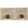 Image 1 : 1948 A to & 1948 A Off 1¢ ICCS MS64RD.  Lot of two coins inc