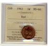Image 1 : 1963 1¢ ICCS MS66.  Gem full red example.