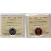 Image 1 : 1965 1¢ SmBds Blt 5 ICCS MS65RD Cameo & 2007 10¢ ICCS MS66. 