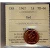 Image 1 : 1967 1¢ ICCS MS66.  Gem full red example.