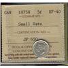 Image 1 : 1875H 5¢ Small Date ICCS EF40.