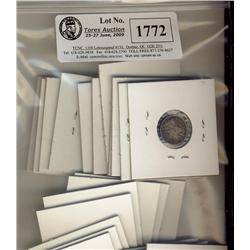 1902 - 1910 5¢ silver.  Lot of 27 coins including, 1902H(3),