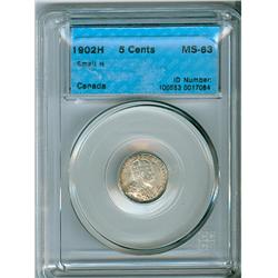 1902 Small H 5¢ CCCS MS63 PQ+ Brilliant!