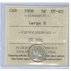 Image 1 : 1908 5¢ Large 8 ICCS EF40.  Popular variety.