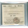 Image 1 : 1913 5¢ ICCS MS65.  Quite attractive golden tone on both obv