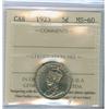 Image 1 : 1923 5¢ ICCS MS60.  Attractive well struck issue.