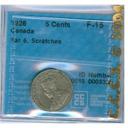 1926 Far 6 5¢ CCCS F-15 Scratches