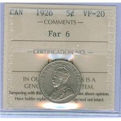 1926 Far 6 5¢  ICCS VF20