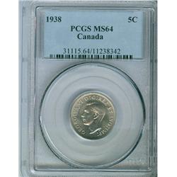 1938 5¢ PCGS MS64.  Key and underrated in high grade.