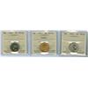 Image 1 : 1940, 1942 Tombac, 1950 5¢ Lot of 3 ICCS graded coins, all I