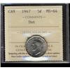 Image 1 : 1947 Dot 5¢ ICCS MS64.  Key variety in Mint condition.