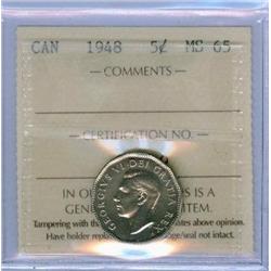 1948 5¢  ICCS MS65 Brilliant and Flashy!