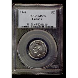 1948 5¢ PCGS MS65.  Gem example.