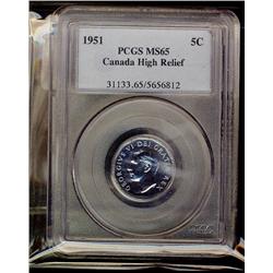1951 5¢ High Relief PCGS MS65.  A gem example.  Should comma