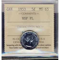 1953 5¢ NSF FL ICCS MS65.