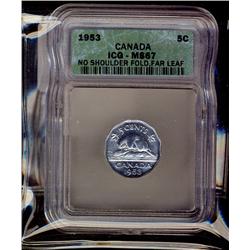 1953 5¢ NSF ICG MS67.  Gem example.