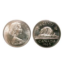 1965 5¢ Large Beads ICCS MS62.  Well struck with great lustr