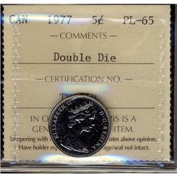 1977 5¢ Dbl Die ICCS PL65.