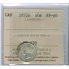 Image 1 : 1872H 10¢ ICCS EF40. Shows some light lustre.