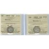 Image 1 : 1880H Obv.2 and 1881H Obv.1  Lot of 2 ICCS graded 10¢ coins,