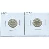 Image 1 : 1881H & 1888 10¢. Lot of two EF coins. Both white in colour.