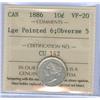 Image 1 : 1886 10¢  Lg 6 Ptd Obv.#5  ICCS VF20 Brilliant!