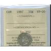 Image 1 : 1887 10¢ ICCS VF20.  A nice key date coin with problem free