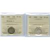 Image 1 : 1888 and 1898 Obv.6  Lot of 2 ICCS graded 10¢ coins, both VF