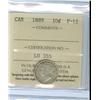 Image 1 : 1889 10¢ ICCS F12.  A nice key date coin with problem free