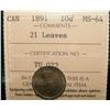 Image 1 : 1891 10¢ 21 Lvs, ICCS MS64. Lightly toned.  Scarce.