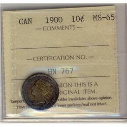 1900 10¢ ICCS MS65.   A superbly toned example with shades o