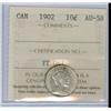 Image 1 : 1902 10¢ ICCS AU58. White with full lustre.