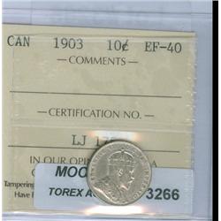 1903 10¢ ICCS EF-40. Mostly brilliant.