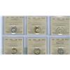 Image 1 : 1918 - 1951 10¢. Lot of six coins all ICCS MS63.  Includes 1